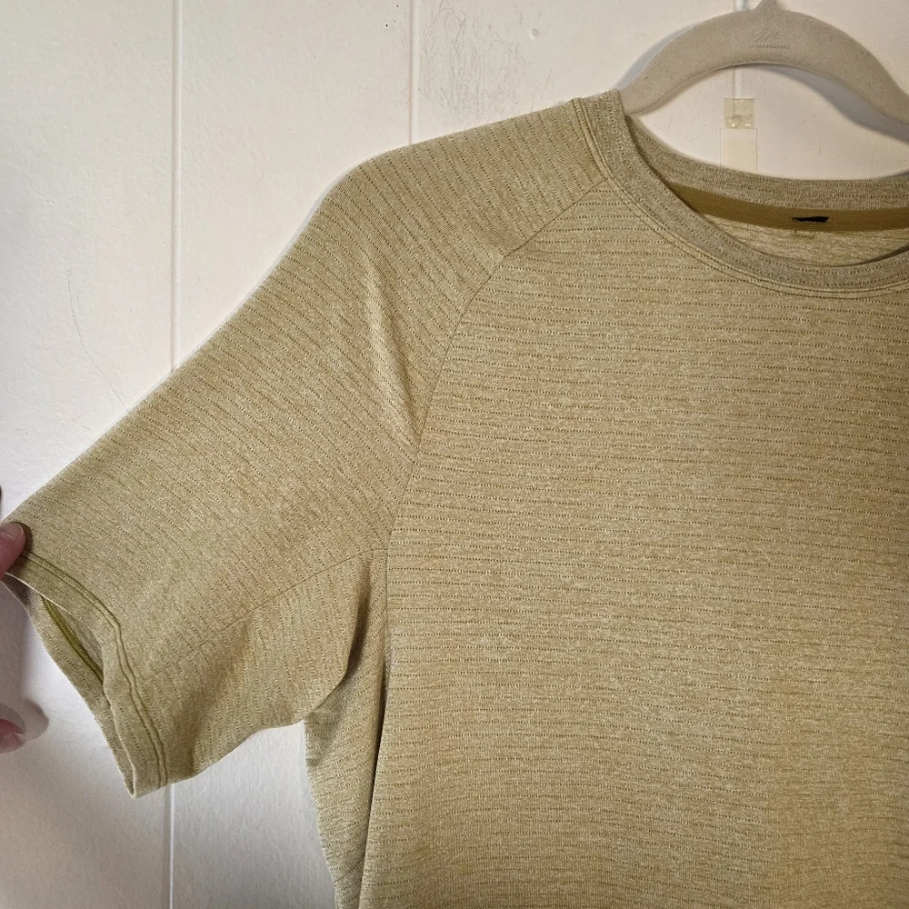 Lululemon Mens Drysense Training Tee Medium Heathered Bronze Green Medium - Picture 11 of 15